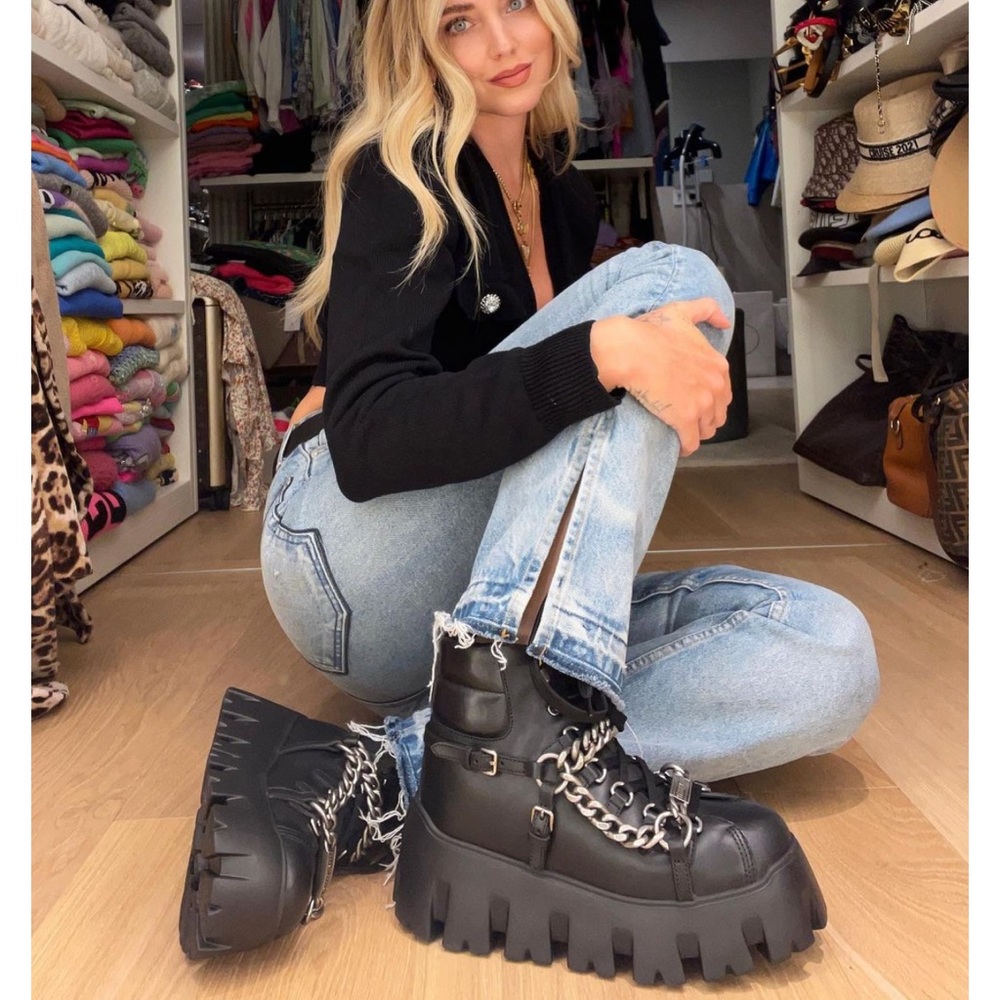 Authentic! Miu Miu leather Lug Sole platform booties